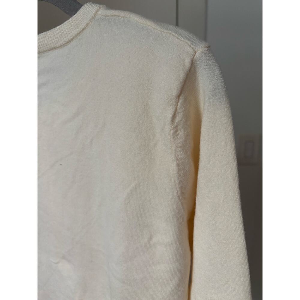 Women’s Ivory Button Front Cardigan Sweater Soft Knit Long Sleeve Classic M - Picture 9 of 9